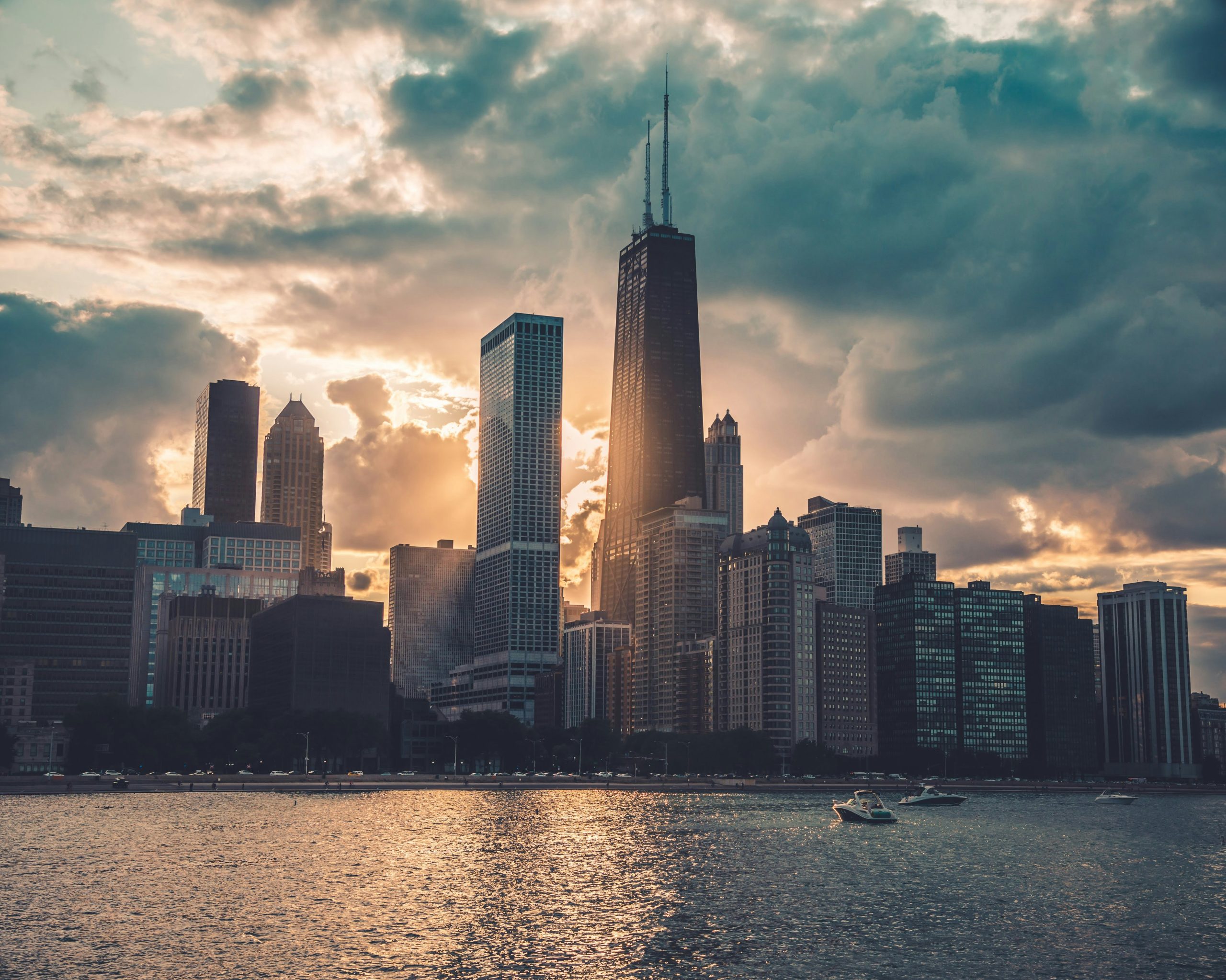 Chicago skyline viewed from the lakefront